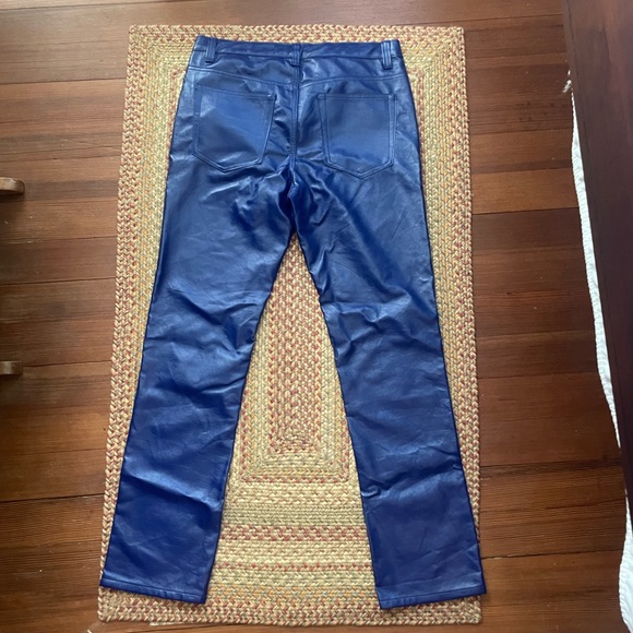 VINTAGE blue leather pants - Picture 2 of 4